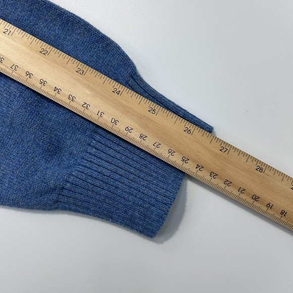 Nautica Sweater Mens Large Blue Pullover Quarter Zip Logo Mock Neck - Picture 7 of 7